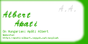 albert apati business card